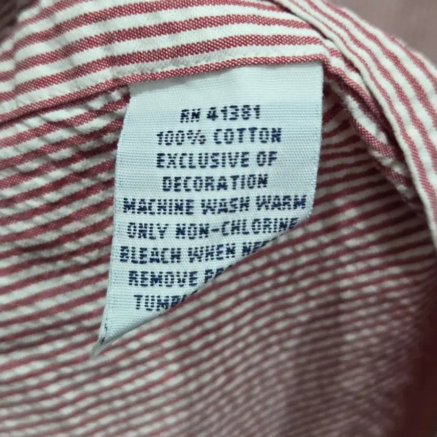 [BUNJANG] Polo Ralph Lauren Striped Seersucker Button-Down Shirt (L) / 폴로랄프로렌 버튼다운 스트라이프 시어서커 반팔셔츠 L