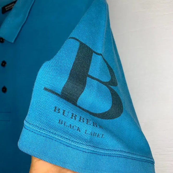 [BUNJANG] Burberry Black Label Blue Polo Shirt / 버버리 블랙라벨 블루 반팔 폴로티