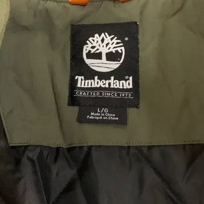 [BUNJANG] Timberland Khaki Bomber Jacket / 팀버랜드 카키색 봄버 자켓