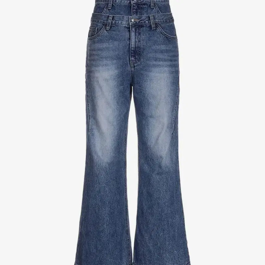 [BUNJANG] Anotheryouth Double Waist Jeans - Washed Blue / 어나더유스 더블 웨이스트 진 - 워시드 블루 [ 1 ]