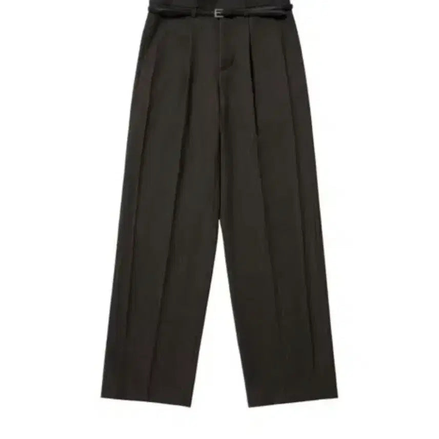 [BUNJANG] Stu Crease Belt Slacks Charcoal / [L] stu 크리즈 벨트 슬랙스 차콜