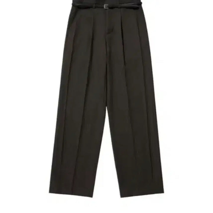[BUNJANG] Stu Crease Belt Slacks Charcoal / [L] stu 크리즈 벨트 슬랙스 차콜