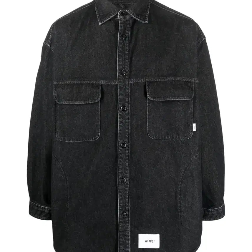 [BUNJANG] WTAPS Washed Denim Shirt Charcoal Gray Size M / 더블탭스 WTAPS 워싱 데님셔츠 차콜 그레이 사이즈 M(2)