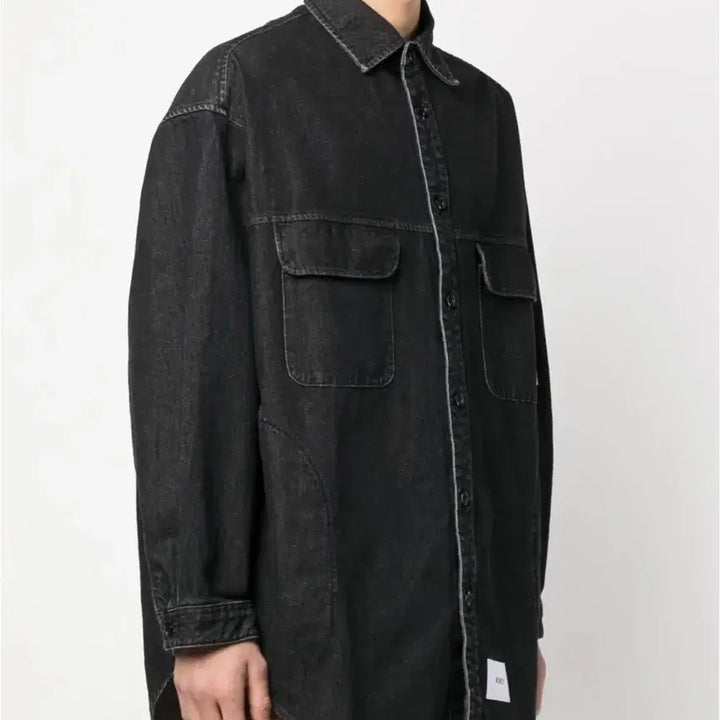 [BUNJANG] WTAPS Washed Denim Shirt Charcoal Gray Size M / 더블탭스 WTAPS 워싱 데님셔츠 차콜 그레이 사이즈 M(2)