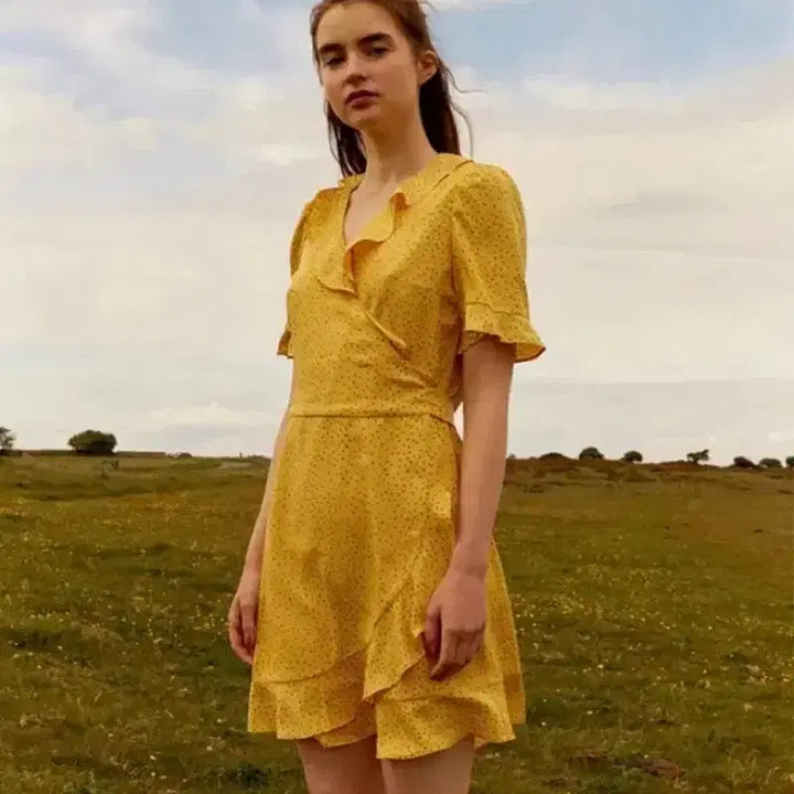 [BUNJANG] Rave Frill Dot Dress / 레이브 프릴 도트 원피스