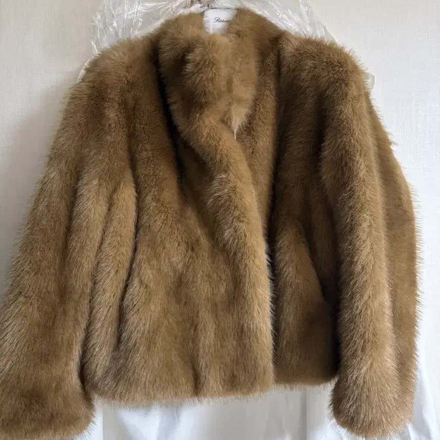 [BUNJANG] Ribbonbit Coco Fur Jacket and Muffler Set / 새상품) 리본빛 Coco Fur Jacket 코코 퍼 자켓 머플러 세트