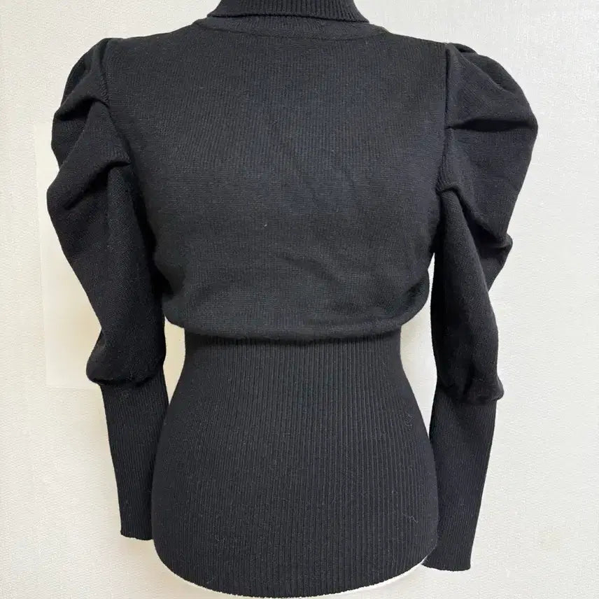 [BUNJANG] Black Knit Puff Turtleneck / 블랙 공주 니트 퍼프 터틀넥 목폴라