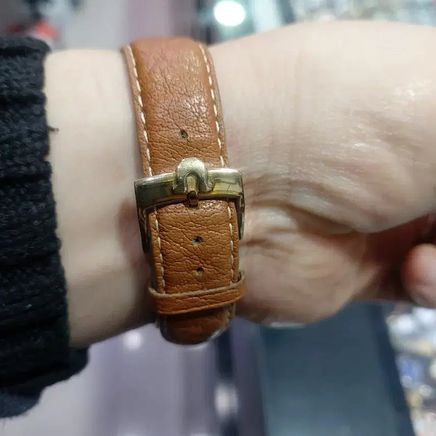 [BUNJANG] Omega Geneve Automatic Gold Plated Leather Watch / 오메가 제네브 오토매틱 금장 가죽 시계