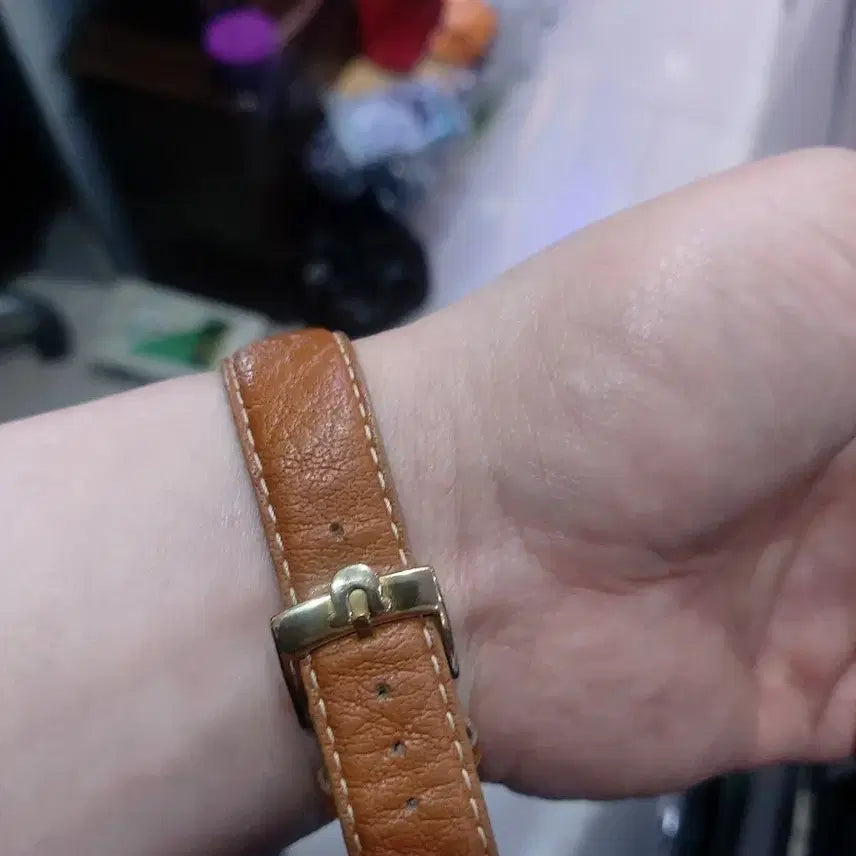 [BUNJANG] Omega Geneve Automatic Gold Plated Leather Watch / 오메가 제네브 오토매틱 금장 가죽 시계