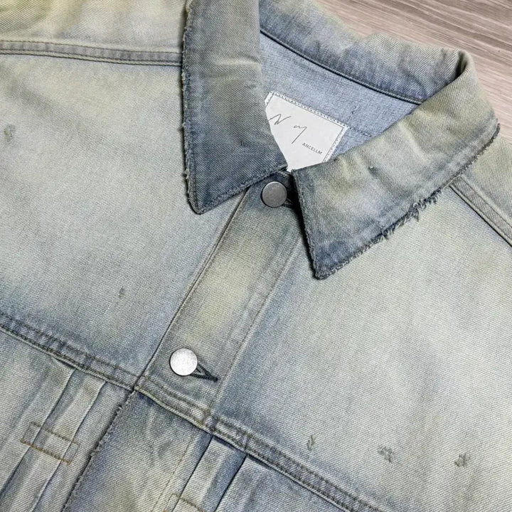 [BUNJANG] Ansellm Crash Denim Jacket / 안셀름 크래쉬 데님 자켓