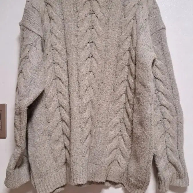 [BUNJANG] Cable Knit Sweater Ivory / 케이블 니트 스웨터 아이보리 105 110