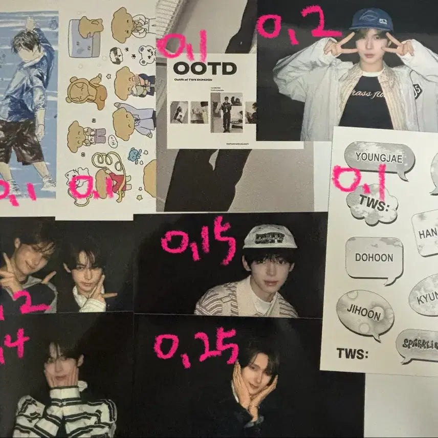 [BUNJANG] TWS Photocard Official Goods, Postcard, Sticker / 투어스 포카 공굿 엽서 띠부씰 양도 판매