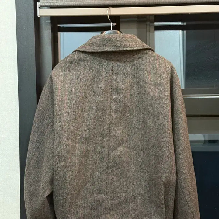 [BUNJANG] AMOMENTO Wool Stripe Jacket Brown L Size / 아모멘토 울 스트라이프 자켓 브라운 Lsize