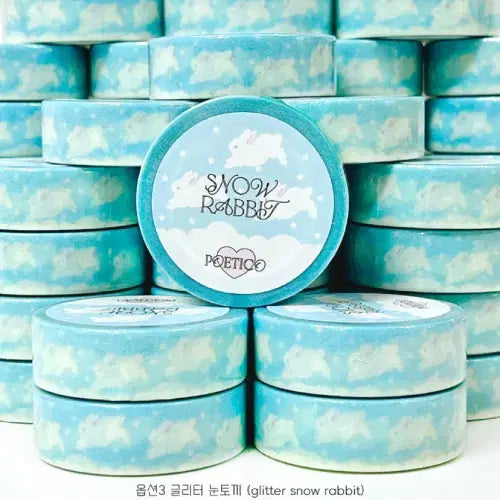 [BUNJANG] Poetico Snow Rabbit Washi Tape 2 Types / 포에티코 눈토끼 마테 2종