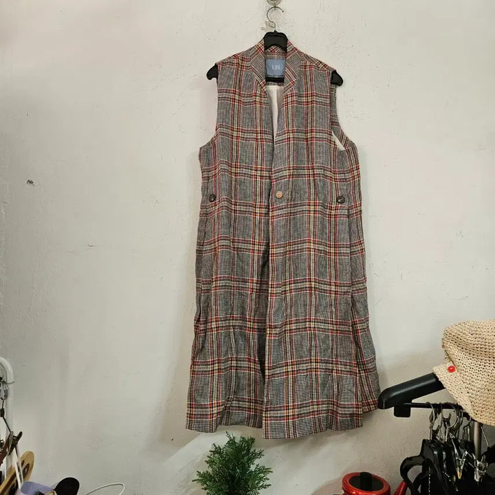 [BUNJANG] LBL Long Vest / LBL 체크 롱 베스트 조끼