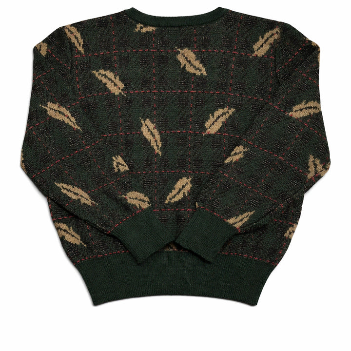 [BUNJANG] Vintage RENOWN Morse Green Check Pattern Knit Sweater / JPN 80s~90s 일본 빈티지 울혼방 그린 체크 패턴 니트 스웨터 M