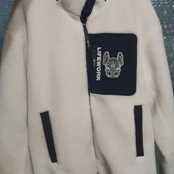 [BUNJANG] LifeWork Fleece Ivory Jacket / 라이프워크 덤블 플리스 아이보리  M공용