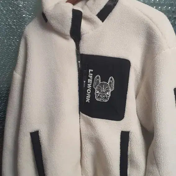 [BUNJANG] LifeWork Fleece Ivory Jacket / 라이프워크 덤블 플리스 아이보리  M공용