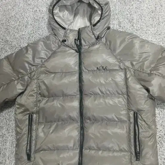 [BUNJANG] Aeka White Ripstop Padded Jacket Gray M / 에이카화이트 립스탑 패딩 그레이M
