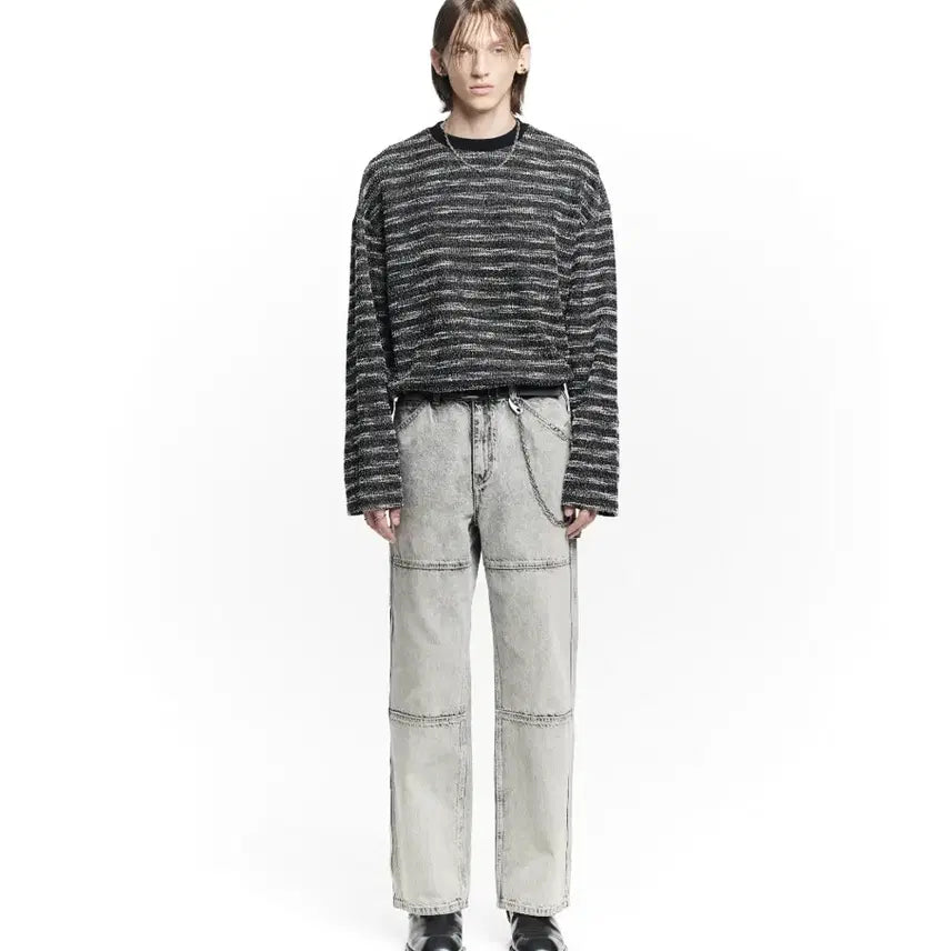 [BUNJANG] Maison Mined Mixed Boucle Knit Long Sleeve / 남성) MAISON MINED 믹스드 부클 니트 롱 슬리브