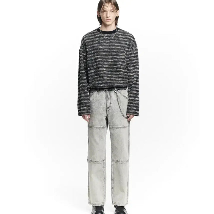 [BUNJANG] Maison Mined Mixed Boucle Knit Long Sleeve / 남성) MAISON MINED 믹스드 부클 니트 롱 슬리브