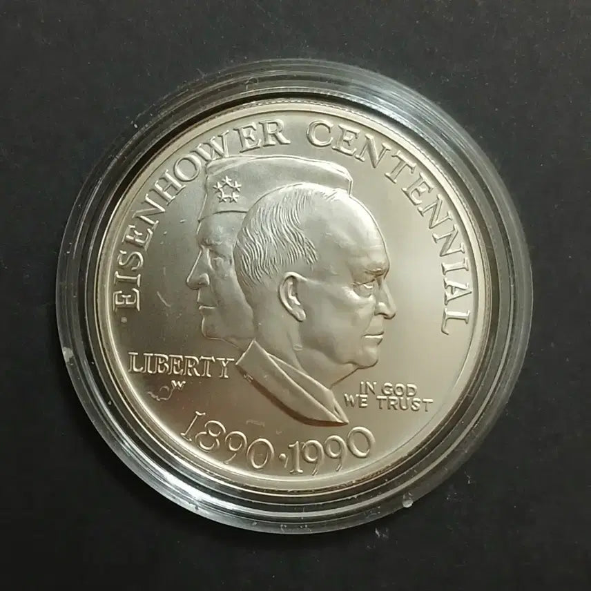 [BUNJANG] 1990 US Eisenhower 100th Anniversary Commemorative Coin/Dollar / "실버90%" 단1회 1990 아이젠하워 100주년기념 달러
