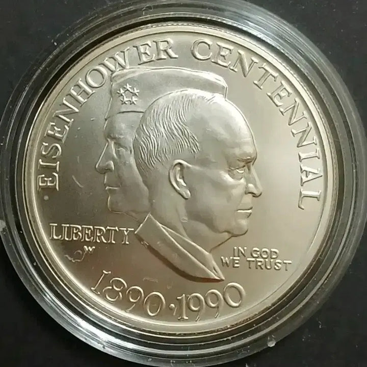 [BUNJANG] 1990 US Eisenhower 100th Anniversary Commemorative Coin/Dollar / "실버90%" 단1회 1990 아이젠하워 100주년기념 달러