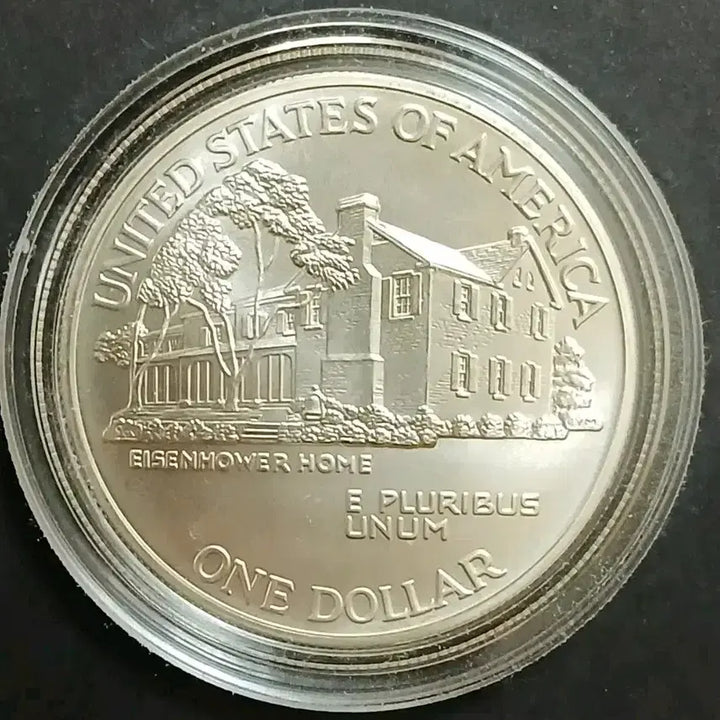 [BUNJANG] 1990 US Eisenhower 100th Anniversary Commemorative Coin/Dollar / "실버90%" 단1회 1990 아이젠하워 100주년기념 달러