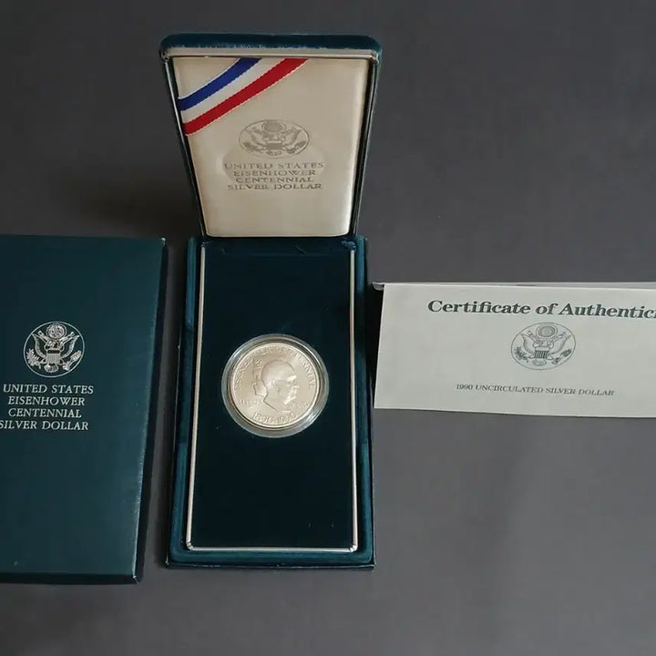 [BUNJANG] 1990 US Eisenhower 100th Anniversary Commemorative Coin/Dollar / "실버90%" 단1회 1990 아이젠하워 100주년기념 달러