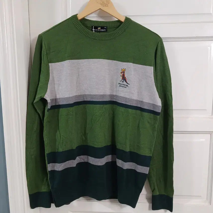 [BUNJANG] Jean-Michel Basquiat Green Knit Sweater / 새상품 장 미셸 바스키아 그린 니트