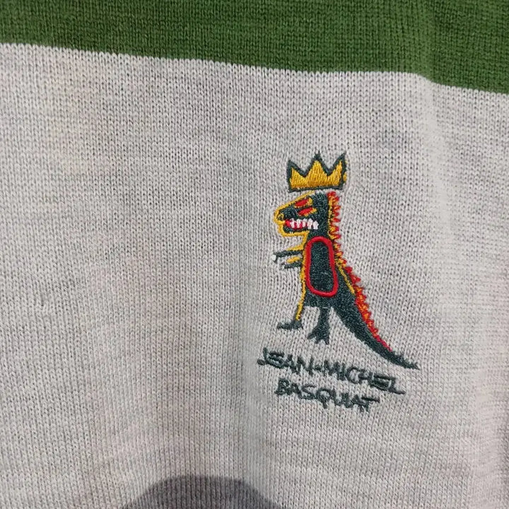 [BUNJANG] Jean-Michel Basquiat Green Knit Sweater / 새상품 장 미셸 바스키아 그린 니트