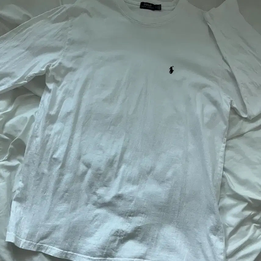 [BUNJANG] Polo Ralph Lauren White Long Sleeve T-shirt / 폴로 랄프로렌 정품 화이트 롱슬리브 티셔츠