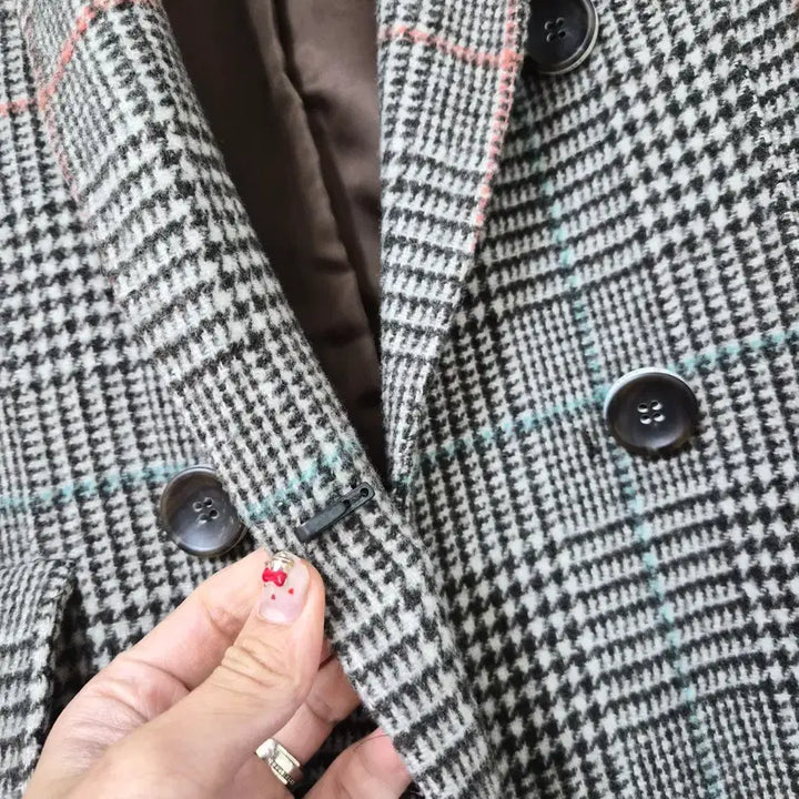 [BUNJANG] JJ JIGOTT Handmade Checkered Double-Button Coat / JJ지고트 핸드메이드 코트