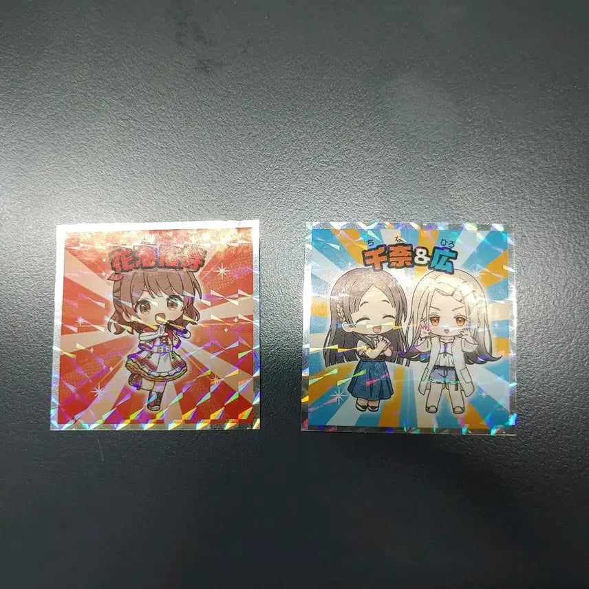 [BUNJANG] Academy Idolmaster Japanese Waffle Snack Hologram Sticker Set / 학원아이돌마스터 일본 와플과자 특전 홀로그램 스티커 2종 세트