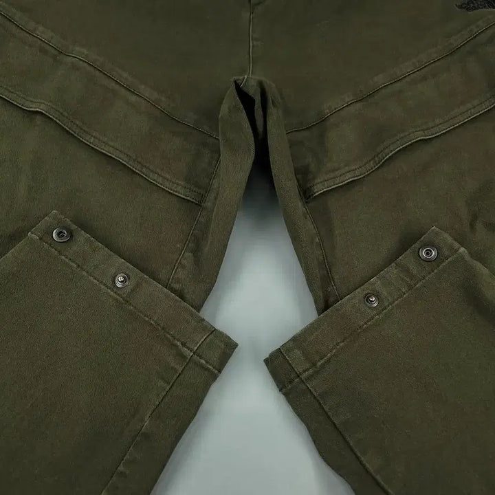 [BUNJANG] The North Face White Label Pigment Khaki Black Logo Double Knee Cargo Pants / 노스페이스 화이트라벨 피그먼트 카키 블랙 로고 밴딩 더블니 카고포켓 분토