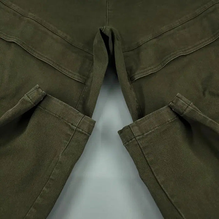 [BUNJANG] The North Face White Label Pigment Khaki Black Logo Double Knee Cargo Pants / 노스페이스 화이트라벨 피그먼트 카키 블랙 로고 밴딩 더블니 카고포켓 분토