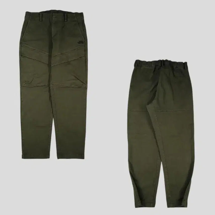 [BUNJANG] The North Face White Label Pigment Khaki Black Logo Double Knee Cargo Pants / 노스페이스 화이트라벨 피그먼트 카키 블랙 로고 밴딩 더블니 카고포켓 분토