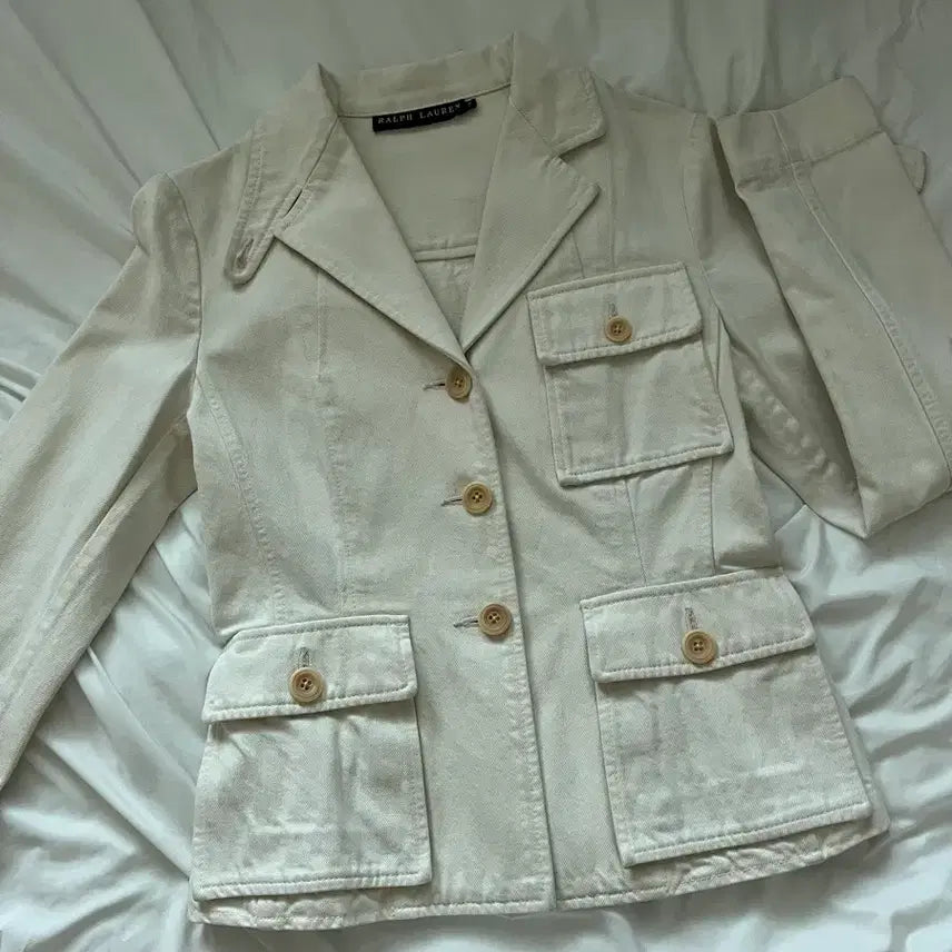 [BUNJANG] Ralph Lauren Ivory Jacket / 랄프로렌 정품 아이보리 자켓