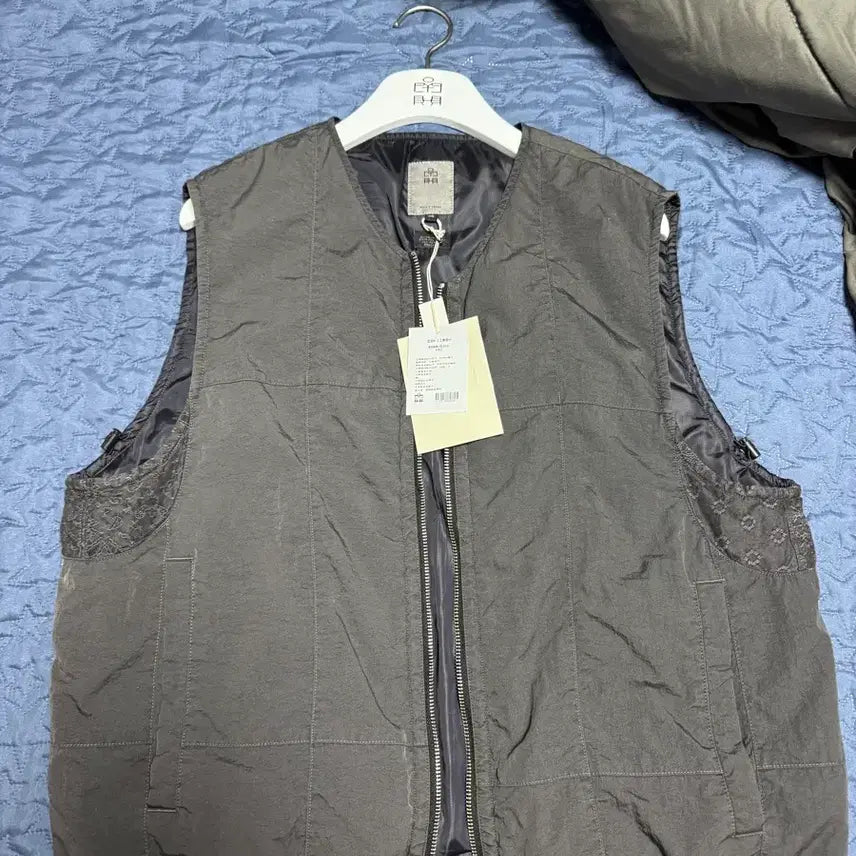 [BUNJANG] Grid Vest Gray Paisley / (4) 폴리테루 그리드 베스트 그레이 페이즐리