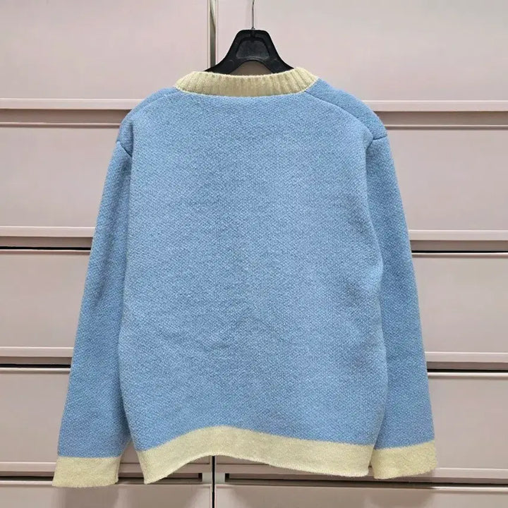 [BUNJANG] Color Block Knit Cardigan / 배색 니트가디건 새상품