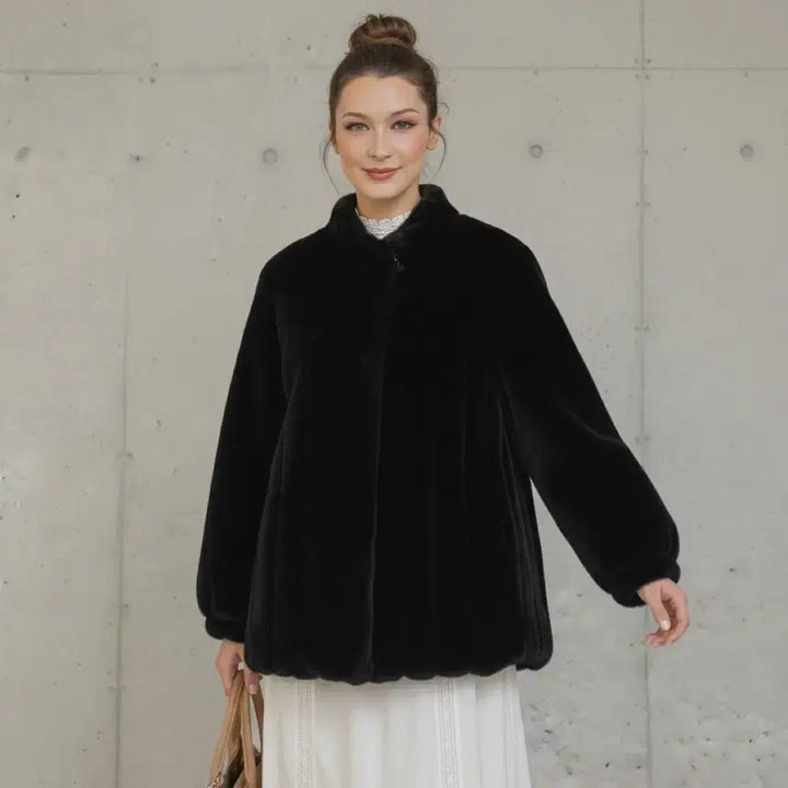 [BUNJANG] Black Eco Fur Jacket / [새상품급] 블랙 에코 퍼 자켓