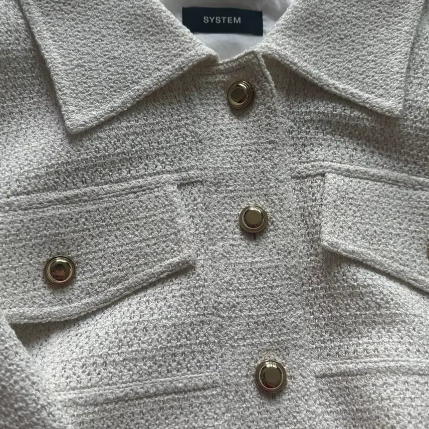 [BUNJANG] System Tweed Crop Jacket Ivory / 시스템 트위드 크롭자켓 아이보리