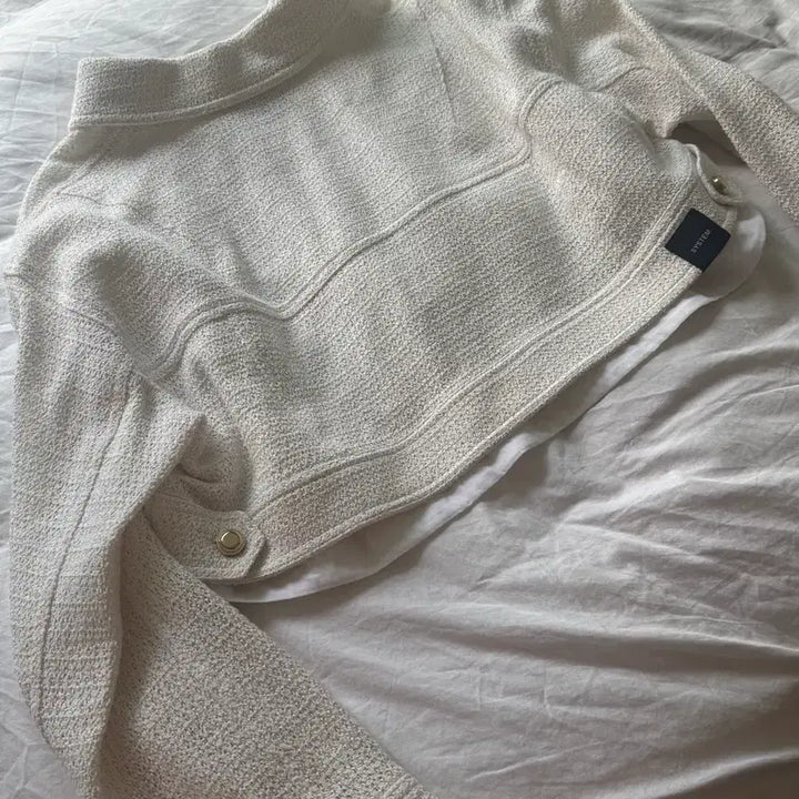 [BUNJANG] System Tweed Crop Jacket Ivory / 시스템 트위드 크롭자켓 아이보리