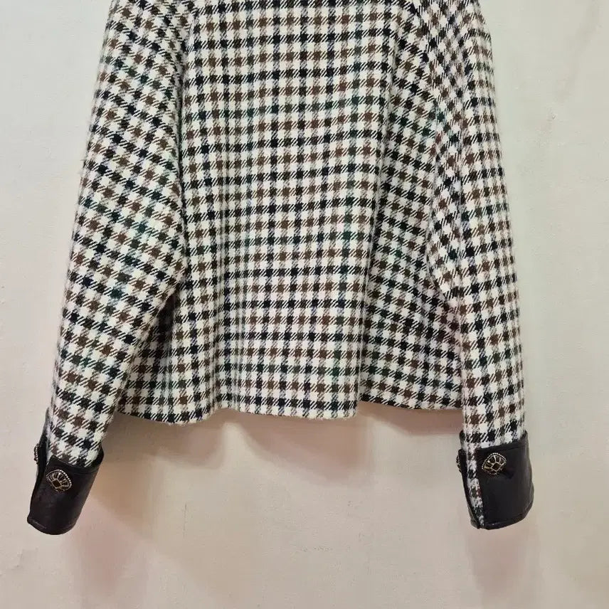 [BUNJANG] Doho Lambskin Color Block Short Jacket / 도호 양가죽 배색 숏자켓(66)