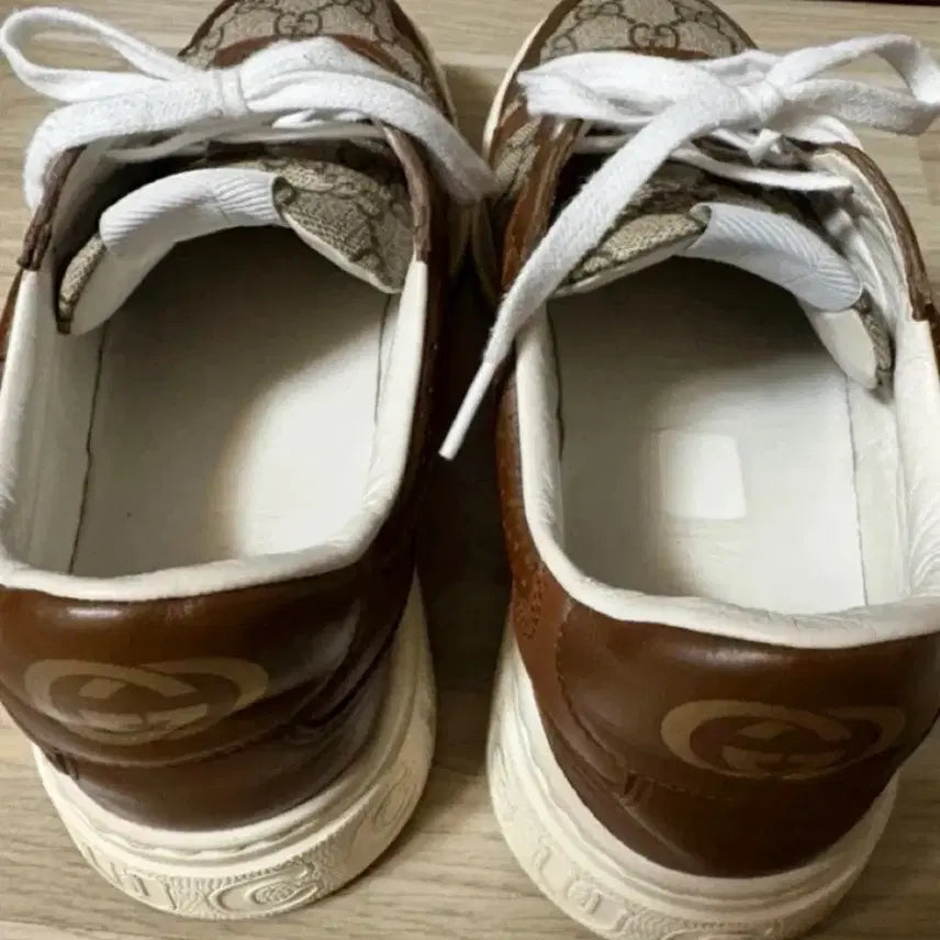 [BUNJANG] Gucci GG Sneakers Light Brown Leather / 구찌 GG 스니커즈 라이트 브라운 레더