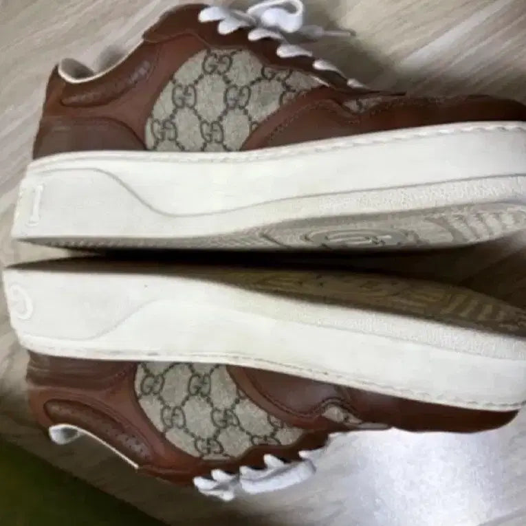 [BUNJANG] Gucci GG Sneakers Light Brown Leather / 구찌 GG 스니커즈 라이트 브라운 레더