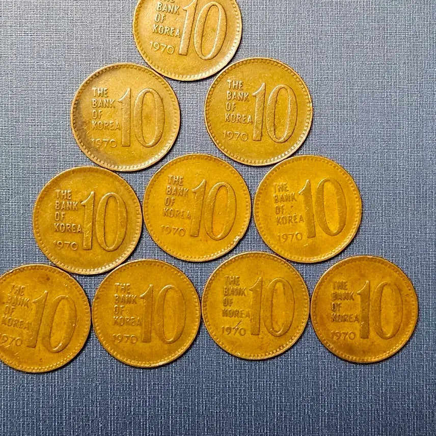 [BUNJANG] 1970년10원적동화 극미품10점 / 1970년10원적동화 극미품10점