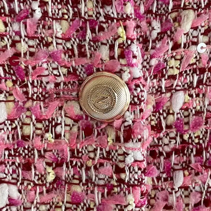 [BUNJANG] Pink Tweed Jacket / 핑크 트위드 자켓(프리 사이즈)