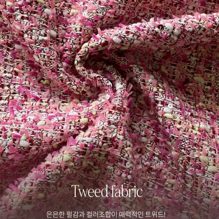 [BUNJANG] Pink Tweed Jacket / 핑크 트위드 자켓(프리 사이즈)