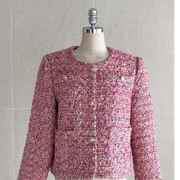 [BUNJANG] Pink Tweed Jacket / 핑크 트위드 자켓(프리 사이즈)